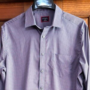UNTUCKIT Symington Slim Fit Shirt Men’s Size Large Red Blue Gingham Check